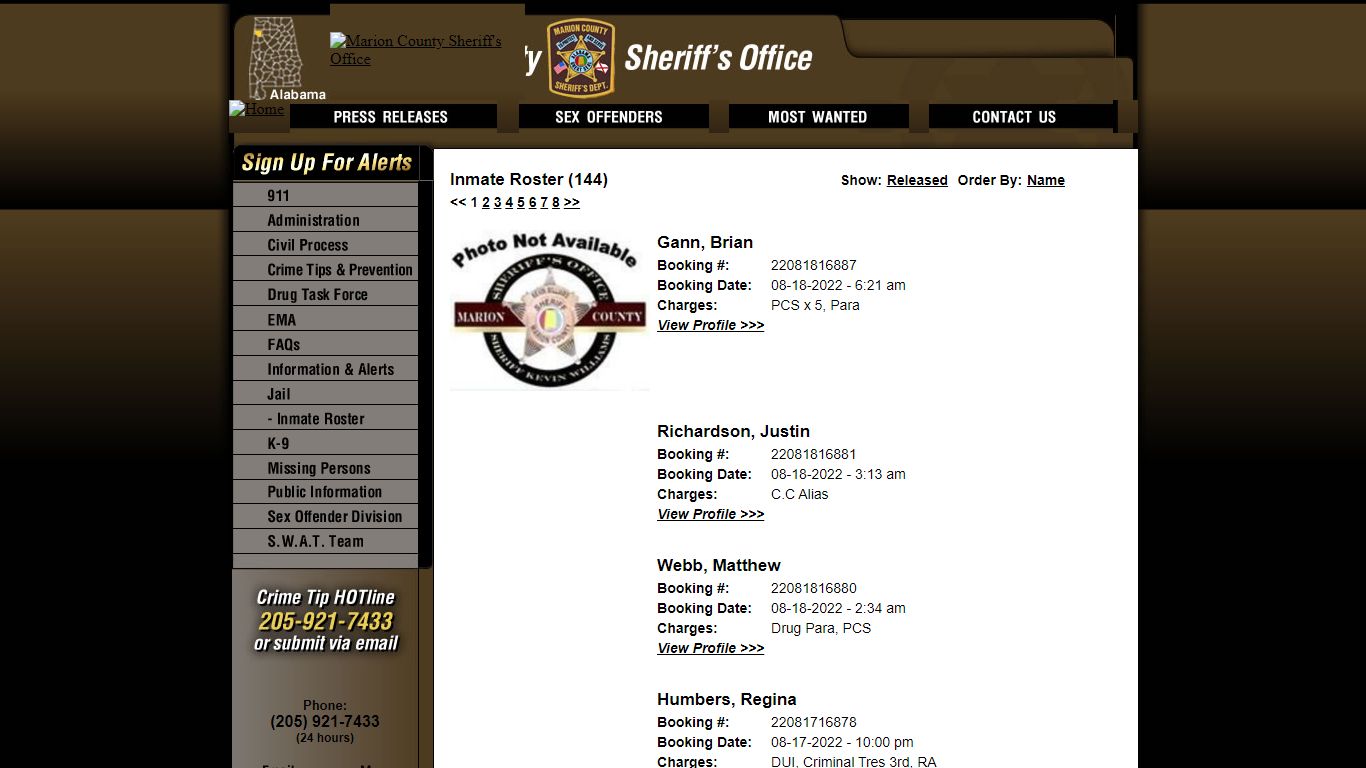 Inmate Roster - Marion County Sheriff AL